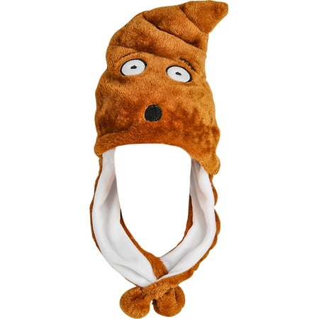 Child's Surprised Poop Emoji Emoticon Pom Pom Hat Costume