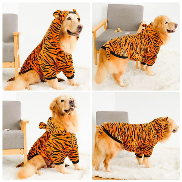 Pet Dog Puppy Tiger Costume Fashion Pet Cosplay Hoodie Clothes Coat Warm Sweater 4XL Walmart