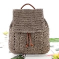 thumbnail image 3 of CHOK Sac à Dos Mode en Paille Tressée pour Femmes, Plage, Vacances, Seau, Sac à Main, 3 of 7