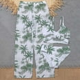 thumbnail image 2 of Little Girl Swimsuit 3 Piece Bathing Suit Cute Floral Print Bikini Set with Long Pants Swimwear for Kids Size 7-8T, 2 of 5