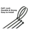 thumbnail image 2 of Multi-Purpose Cable Ties, 8 inch Heavy Duty Wire Ties Fastener Wrap for Cable Organizer, Self-Locking, Black/Clear (500, Black), 2 of 6