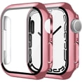 thumbnail image 1 of Smiling Paquete de 2 Estuches con Protector de Pantalla de Vidrio Templado Incorporado Compatible con Apple Watch Series 9 (2023)/Series 8/Series 7 de 45 mm, Estuche rígido para PC con Protector de Pa, 1 of 4