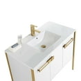 thumbnail image 4 of Fine Fixtures  Oakville Bathroom Vanity  with White Ceramic Sink White Matte - Satin Brass Hardware 42 Inch, 4 of 7
