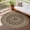 Brown Mandala, variant on ORGOWEL Easy Jute Outdoor Round Rug,6ft Washable Indoor Outdoor Patio Rug,Black Non Slip Round Area Rug Farmhouse,Boho Carpet for Backyard Patio