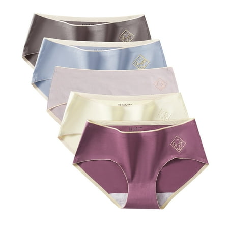 Yuhangmm Women s Sexy Thin Briefs In Solid Color With Non Mid Waist Underwear 5PC Corset Lingerie for Women