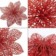 thumbnail image 5 of Paquete de 36 adornos de flores navideñas, adornos para árbol de Navidad con purpurina y flores de Pascua, púas de flores artificiales de seda de 4 pulgadas para guirnaldas navideñas, 5 of 5