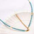 thumbnail image 6 of Aleasha 14" Turquoise Beaded Choker Dainty Gold Bead Necklace for Women Birthstone Jewelry Gifts, 6 of 8