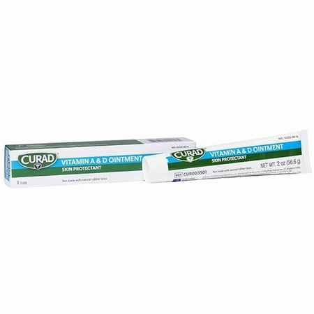 CURAD Vitamin A & D Ointment, 2 oz Tube, For minor cuts, scrapes & burns, 12 Count