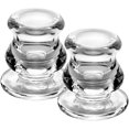 thumbnail image 1 of Juego de 2 candelabros cónicos de vidrio para decoración del hogar, la mesa de la boda o la fiesta, 1 of 4