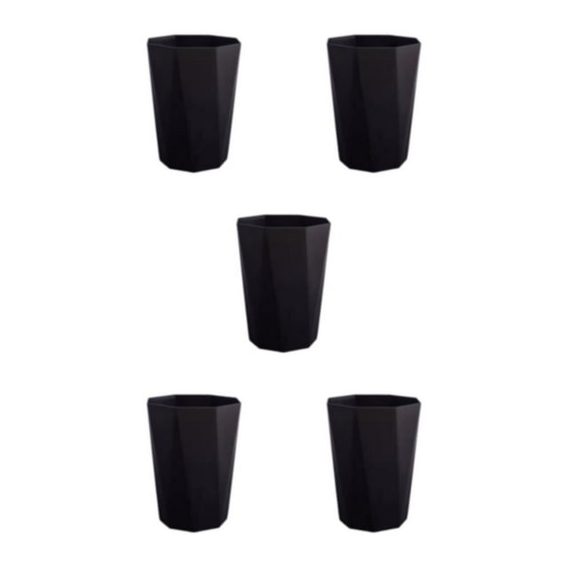 ZheElen PP Office And Home Waste Bin - 6L Capacity Easy Access Kitchen Large Capacity Kitchen Bedroom Black L 5Set