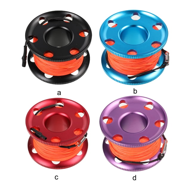 Scuba Diving Spool Finger Reel Stainless Fishing Rope Steel Orange Dive Line Hook Safety Snorkeling Accessories Fishing Rope Durable Blue
