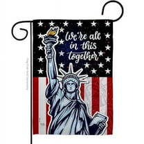 Breeze Decor G165163-BO United We Together Garden Flag Patriotic Star & Stripes 13 x 18.5 in. Double-Sided Decorative Vertical Flags for House Decoration Banner Yard Gift