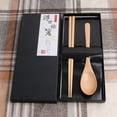 thumbnail image 2 of Binkne Tableware, Chopsticks Black Gift Box Wooden Spoon Natural Color Chopsticks Spoon, 1 X Chopsticks + 1 X Spoon (Gift Box Contains 1 Pair of Chopsticks + 1 Spoon), Stainless Steel Bowl, 2 of 2