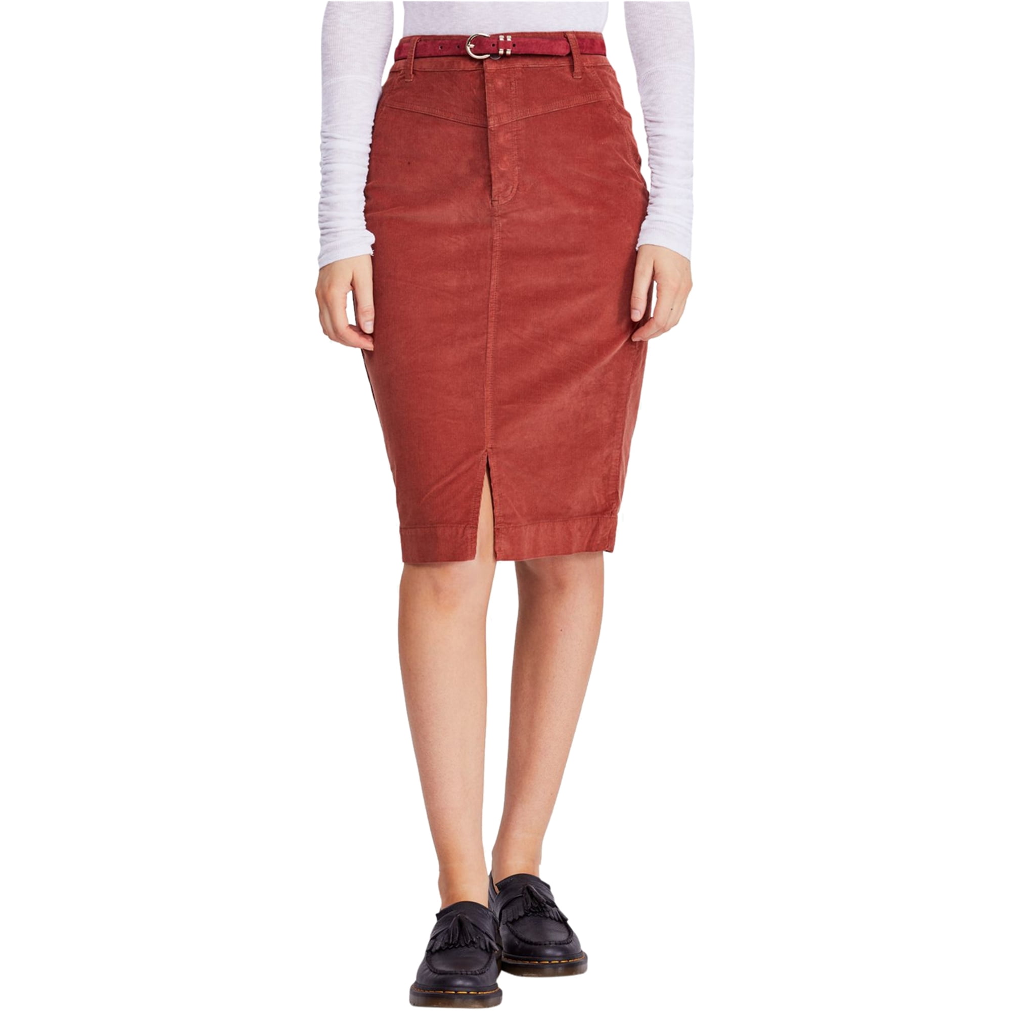 knee length cord skirts