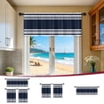 thumbnail image 7 of Boho Stripe Kitchen Curtains and Valance Set Linen Tier Curtains for Cafe Living Room Bathroom Window Treatments Rod Pocket 3 Pieces Set, C, 7 of 7