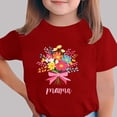 thumbnail image 2 of Zpanxa T-Shirts pour Tout-Petites Fille Imprimé Fête des Mères Col Rond Manches Courtes Haut Polyester Spandex 7-8 Ans, 2 of 5