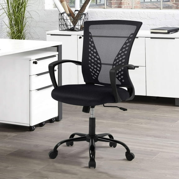 CL.HPAHKL Mesh Office Chair, Computer Desk Chair with Wheels Adjustable Comfortable Home Office Desk Chairs with Lumbar Support Armrest Swivel Rolling Chair for Men Women Students Adults Task Chair