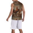 thumbnail image 5 of Easygdp Oil Painting Chicken And Duck Men's Mesh Basketball Jersey Quick Drying Sleeveless Shirts Fitted Muscle Tank Tops Sport Round Neck T-Shirt - 3X-Large, 5 of 9