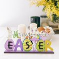 thumbnail image 5 of Décorations de Table de Pâques, Panneau de Table en Bois de Pâques Joyeuses Pâques Bunny Support Ornements de Table Printemps, 5 of 5