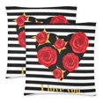thumbnail image 1 of BOSDECO Red Roses Heart Pillow Covers Pillow Cases Two Sides Printing 18x18 inches ,Set of 2, 1 of 2