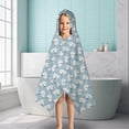 thumbnail image 6 of Blue Cartoon Unicorn Pattern Hooded Bath Towel，50"x30" for Ages 3 To 12 Kids, Quick Dry Lightweight Soft Microfiber Hood Beach Towel Cover Up for Kids, 6 of 7