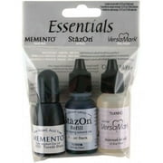 Essentials Ink Refills .5oz 3/Pkg-Black - Memento, StazOn & VersaMark