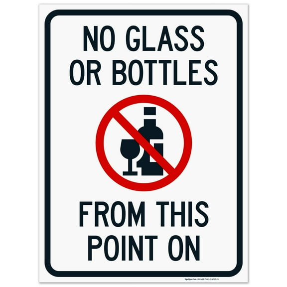 No Glass Or Bottles Sign, Pool Sign,