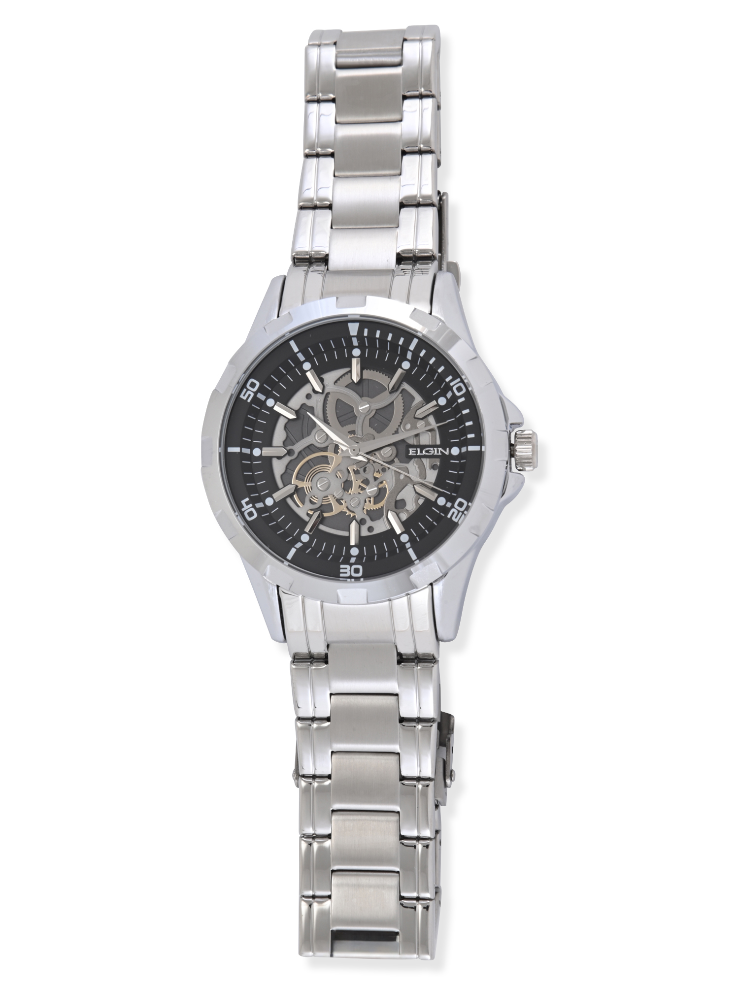 Skeleton Watch Elgin Mens Watch Price Elgin Men's Crystal Bezel