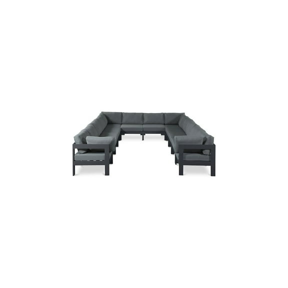 Meridian Furniture Nizuc Grey Outdoor Patio Modular Sectional