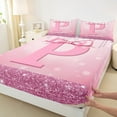 thumbnail image 3 of jejeloiu Personalized Letter P King Sheet Set,Monogrammed,Ribbon Bow Knot,4-Piece Ultra Soft, 3 of 7