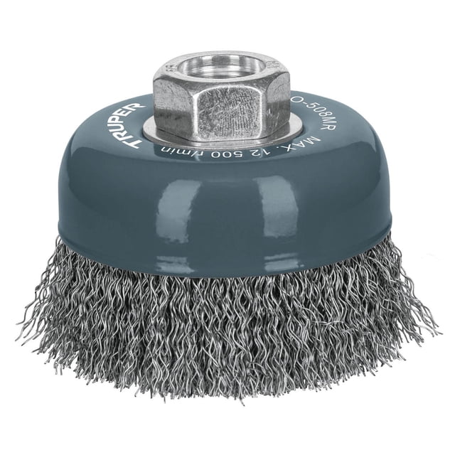 Carda de copa, alambre ondulado fino, 3" Truper CO-508MR