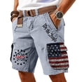 thumbnail image 2 of We The People Script Cargo Shorts with 1776 To 2026 Badge and Relaxed Fit, Awesome For Town Hall Meetings Historical Tours Light Gray XL, 2 of 5