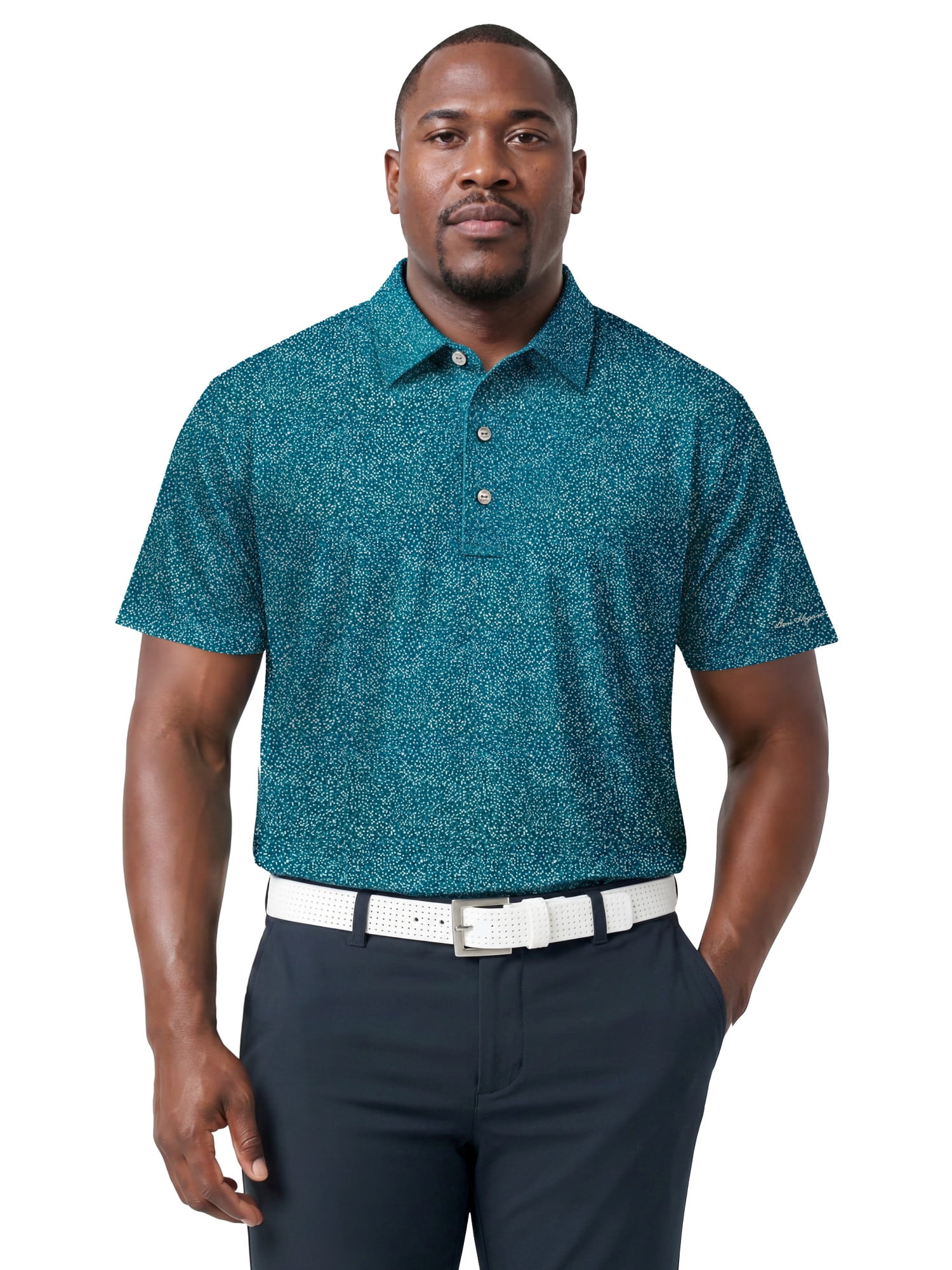 Ben Hogan Performance Men’s & Big Men's All-Over Micro-Confetti Short Sleeve Golf Polo Shirt, Sizes S-4XLT