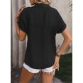 thumbnail image 4 of Spring And Summer Women's Loose Short Sleeve Pocket Casual Pleated Shirt, 4 of 7