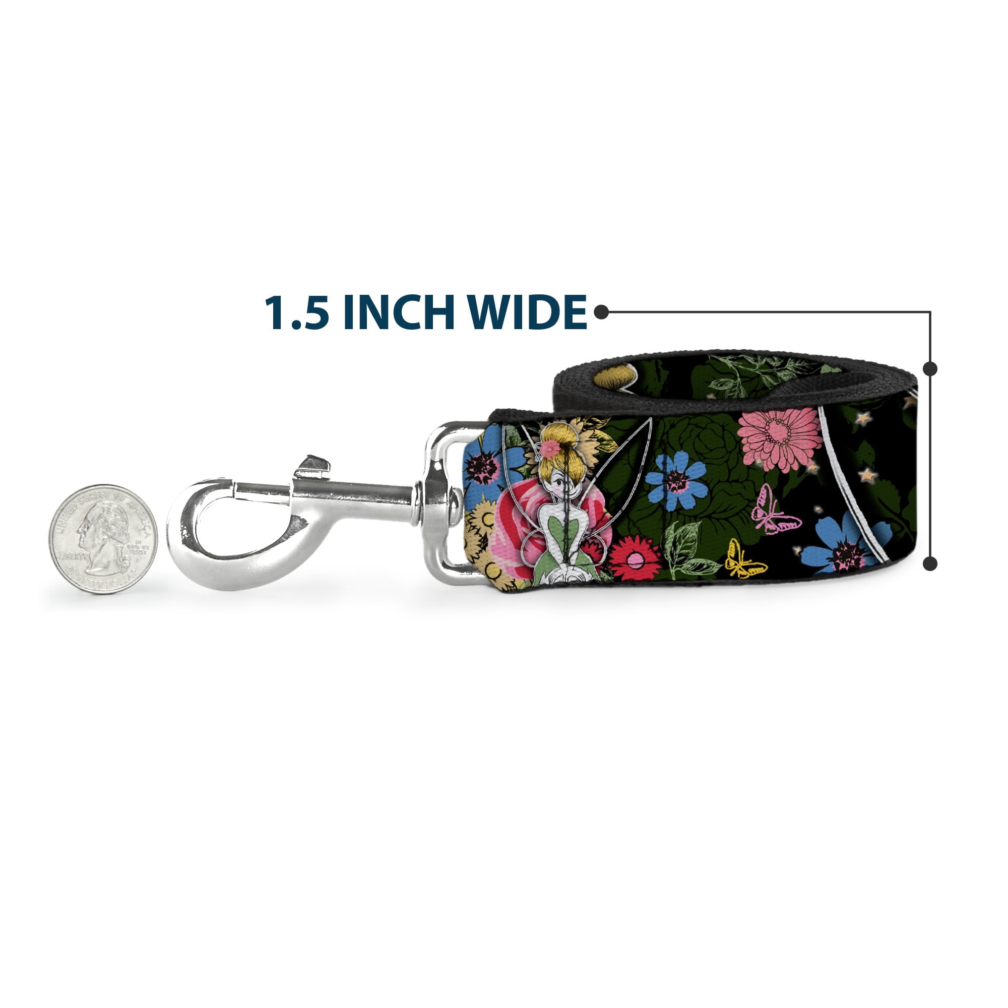 Disney Pet Leash, Dog Leash, Moana Hugging Pua Pose and Tropical Flora Beige, 6 Feet Long 1.0 Inch Wide