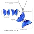 thumbnail image 4 of Sterling Silver Blue Butterfly Jewelry Sets Necklace Earrings Sapphire Jewelry Set September Birthstone Crystal Women Birthday Mother's Day Gift, 4 of 6