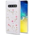 thumbnail image 6 of Galaxy Note 10+ Flower Case, Soft Clear Flexible Rubber Pressed Dry Real Flowers Case Girls Glitter Floral Cover for Samsung Galaxy Note 10+ Note 10 Plus -Blue, 6 of 6
