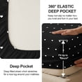 thumbnail image 4 of Flymme Black Bed Sheets Full Size,4 Piece Soft and Breathable Bedding Sets for Man Women, White Heart Pattern Romantic Sheet Set for All Season, 4 of 8