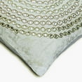 thumbnail image 2 of Cushion Cover, Ivory 18"x18" (45x45 cm) Throw Pillow Covers, Velvet Crystal & Zardosi Throw Pillows For Couch, Abstract Pattern Contemporary Style - Crystal Gold String, 2 of 4