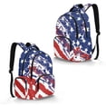thumbnail image 2 of FKELYI July 4th Grunge USA Flag Print Kids School Backpack for Boys Girls 17 inch Schoolbag Lightweight Casual Daypack with Multi-Pockets for Elementary Student, 2 of 7