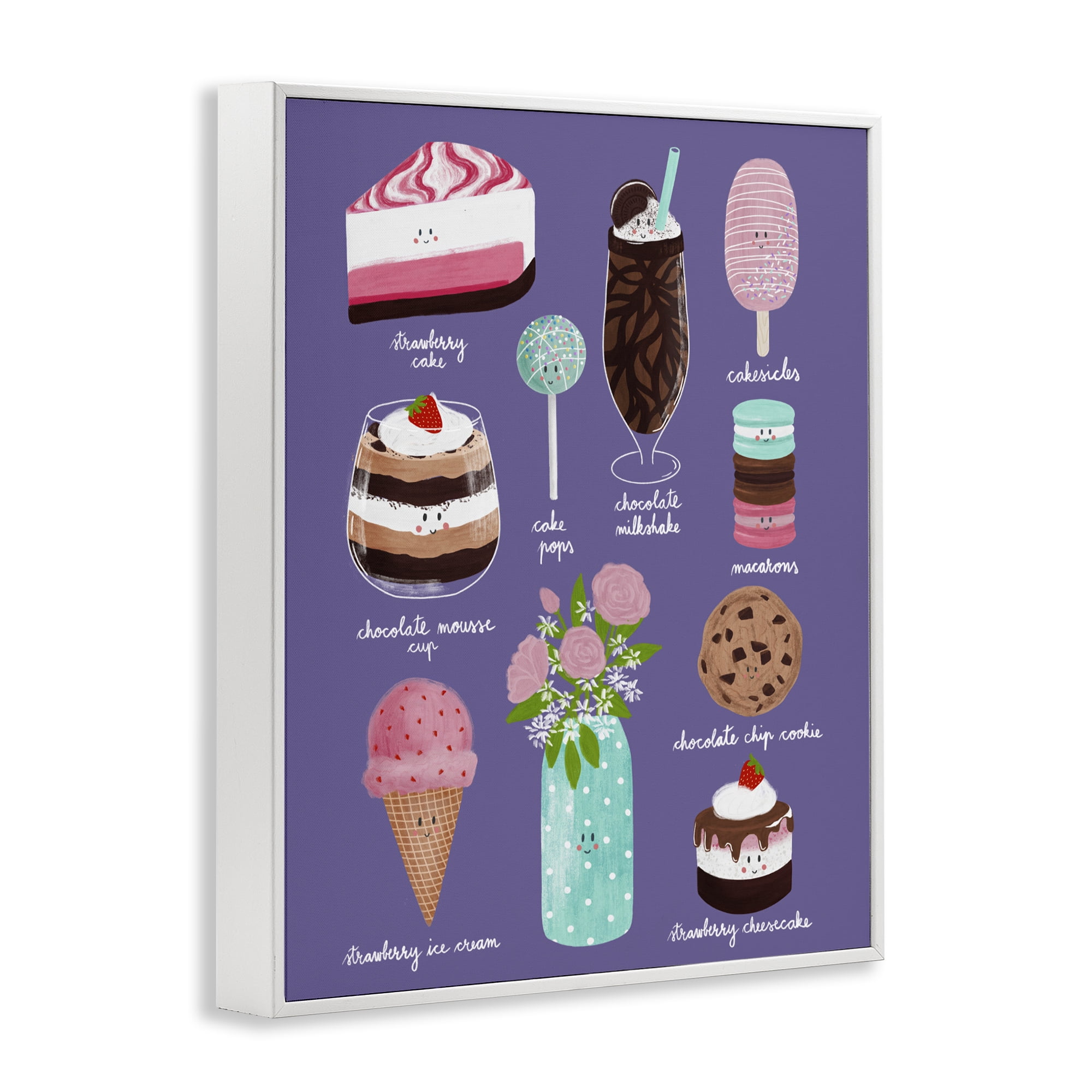 Stupell Industries Decadent Desserts & Flowers White Framed Giclee Art, design by Metka Hiti