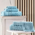thumbnail image 2 of Hawmam Linen Light Blue - 6-Piece Bathroom Set: 2 Bath Towels, 2 Hand Towels, 2 Washcloths, 100% Turkish Cotton, Quickdry, High Absorbent, Luxury Bathroom Accessories, Dorm Room Essentials, 2 of 6