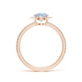 thumbnail image 2 of Angara Natural 0.72 Ct. Aquamarine with Diamond Halo Ring in 14K Rose Gold for Women (Ring Size: 12), 2 of 9