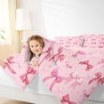 thumbnail image 4 of Erosebridal Pink Cute Coquette Bowknot 7-Piece Twin Bedding Sets,Girly Bowtie Princess Bedding Comforter Set For Bows Lover,Pink Reversible, 4 of 7