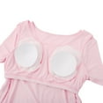 thumbnail image 4 of Women's Nightgown Super Soft Modal Sleepwear Nightshirt Short-sleeved Nightdress comes with Chest Pads Solid Color Pajamas Dress Loungewear,Pink S-2XL, 4 of 7