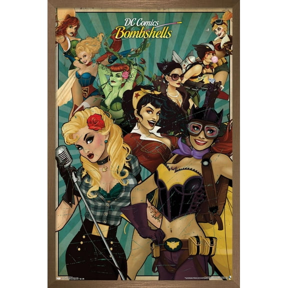 DC Comics - Bombshells Wall Poster, 22.375" x 34", Framed
