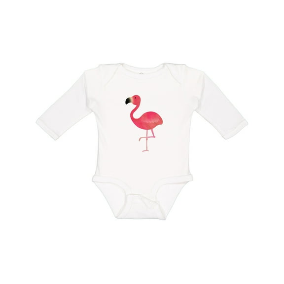 Inktastic Cute Flamingo Bird Boys or Girls Long Sleeve Baby Bodysuit