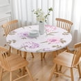 thumbnail image 3 of Round Fitted Tablecloth with Elastic Edges Fits 36"-44" Round Tables Pioneer Colorful Floral Waterproof Table Cover Washable Indoor and Outdoor for Party Kitchen Dinner Banquet Patio Picnic, 3 of 7