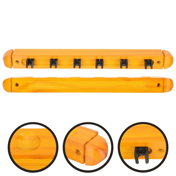 HOMEMAXS 1 Set Wood Cue Stand Wall Mount Pole Rack Pool Cue Stand Wooden Cue Display Rack Cue Holder