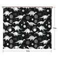 thumbnail image 5 of Dinosaur Silhouette Pattern Shower Curtain 84"x72" ,Bathroom Decorative Shower Curtains Set with 12 Hooks,Modern Waterproof Washable Shower Curtain, 5 of 6